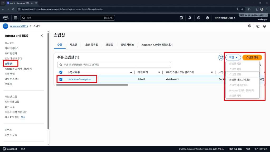스냅샷선택